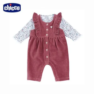 chicco官方直營-花園小兔-滿版花朵+兩件式背心褲套裝 C