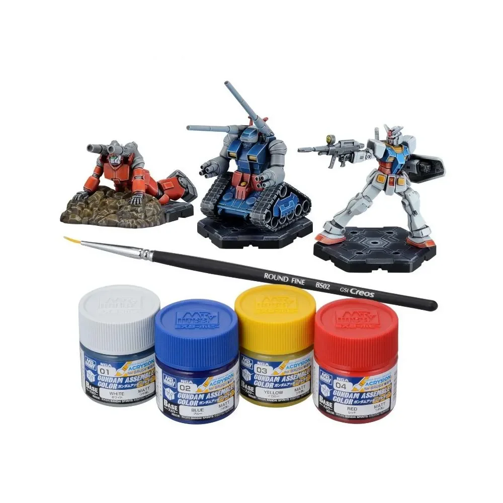【BANDAI 萬代】GUNDAM ASSEMBLE 鋼彈微縮模型戰棋遊戲 顏料套組01 (PA01)+KARDIKO卡套